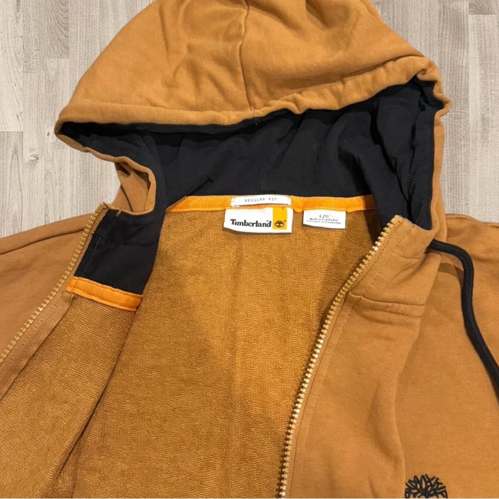 Timberland Men's Mustard Zip-Up Hoodie - Picture 3 of 6